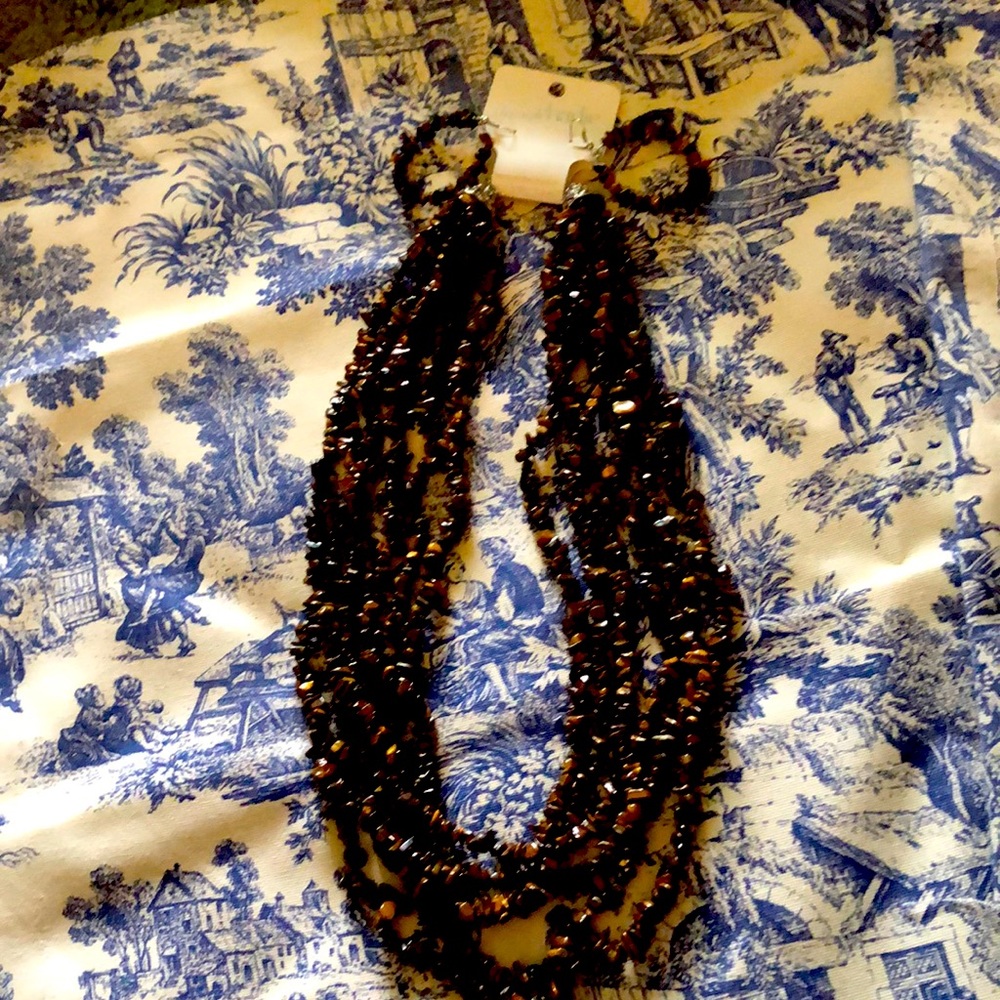 Tiger eye necklace and earring set